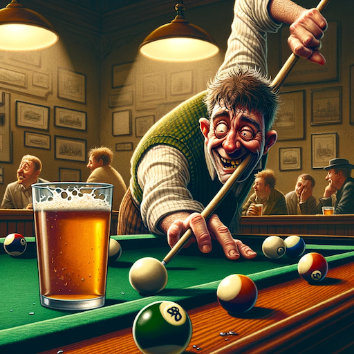 drunk playing pool