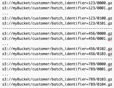 s3 bucket with mini batch batch_identifiers